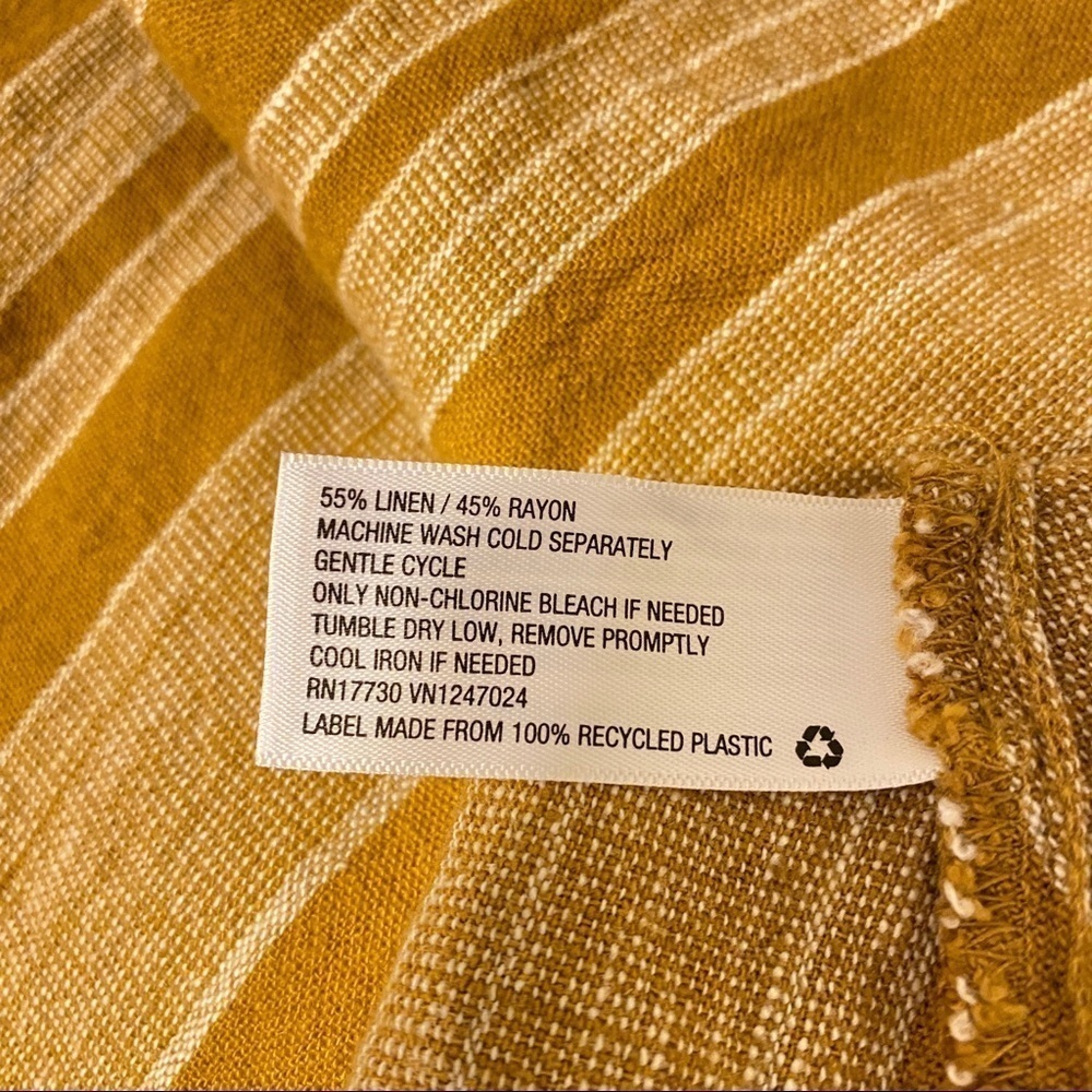 Universal Thread Linen Blend Caramel Oatmeal Stri… - image 6